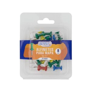 Alfinete Para Mapa 6mm Taça Colorido 25 Unidades Brw