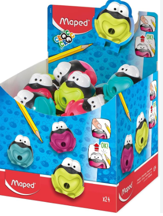 APONTADOR CROC CROC SAPO 1 FURO COM DEPOSITO CORES SORTIDAS