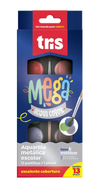 AQUARELA MEGA ACQUACOLOR METAL12COR EST