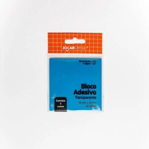 BLOCO ADESIVO TRANSPARENTE AZUL 76MMX76MM 50F - JOCAR OFFICE