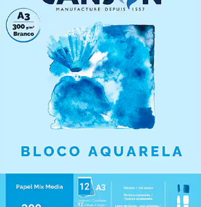 BLOCO CANSON LINHA TECNICA AQUARELA 300G A4 12 FL
