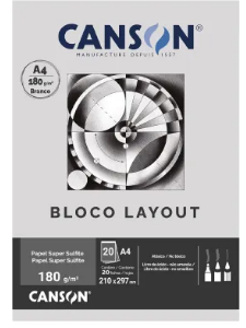 BLOCO CANSON LINHA TECNICA LAYOUT 180G A4 20 FL