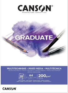 Bloco Canson Graduate Mult Tecnica Bc 200g A4 20FL