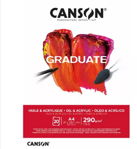 Bloco Canson Graduate Oleo e Acrilico 290g A4 20FL