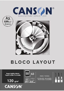 Bloco Canson Layout Sulfite Medio A3 50Fls 120G