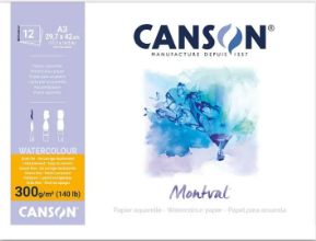 Bloco Canson Montval Aquar T Rugosa 12F A3 270GM2