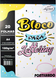 Bloco Papelic Lettering A4 Pontilhado C/20F