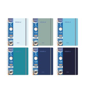 CADERNO COM PASTA 3 ABAS COLEGIAL OCEAN