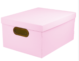 CAIXA ORGANIZADORA LINHO MEDIA SERENA ROSA PASTEL