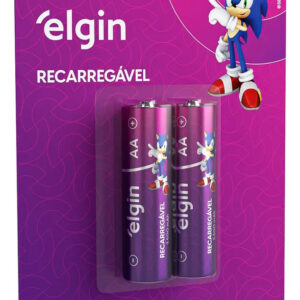 Kit 2 Pilhas Aa Recarregável Elgin 2500 Mah