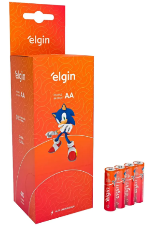 Tubo 40 Pilhas Zinco Carvão Aa Pequena Comum Elgin