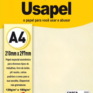 USAPEL CASCA DE OVO MARFIM 180G/M2 210X297MM(A4) 50FLS
