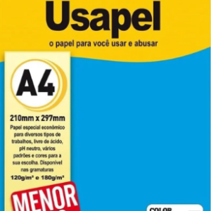 USAPEL COLOR AZUL 180G/M2 210X297MM(A4) 50FLS