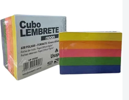 USAPEL CUBO LEMBRETE NEON 92X82 75G/M2 600FLS
