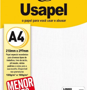 USAPEL LINHO BRANCO 180G/M2 210X297MM(A4) 50FLS