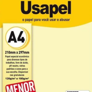 USAPEL OFFSET 60K AMARELO 210X297MM(A4) 180G/M2 50FLS