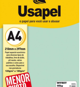 USAPEL OFFSET 60K VERDE 210X297MM(A4) 180G/M2 50FLS