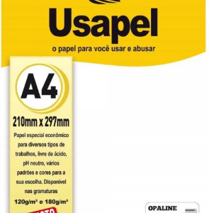 USAPEL OPALINE BRANCO 180G/M2 210X297MM(A4) 50FLS