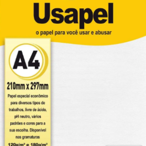 USAPEL VERGE BRANCO 180G/M2 210X297MM(A4) 50FLS