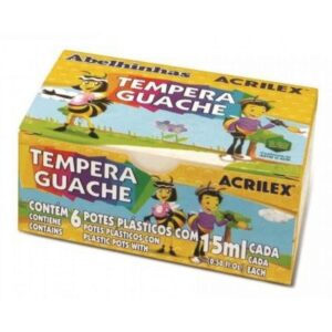 Tinta guache 15ml c/6 cores - Acrilex