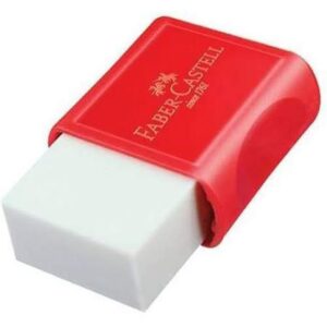 Borracha Max pequena branca com capa plastica Faber Castell