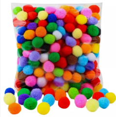 BOLINHAS POMPONS CORES DIVERSAS