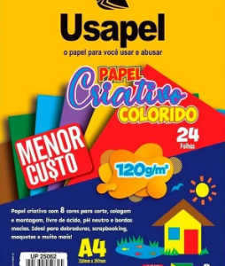 Usapel Papel Criativo 8 Cores 120g/M2 210X297 c/24Fls